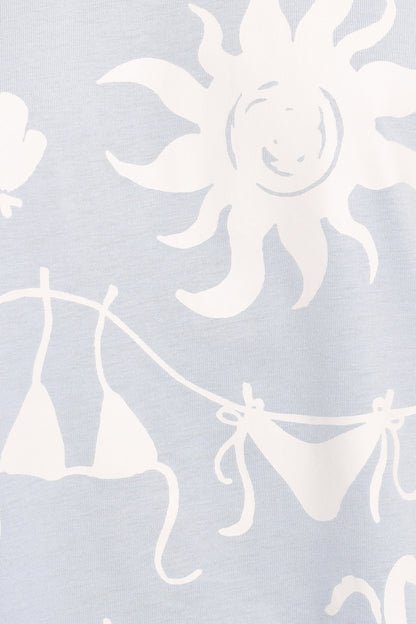 Mia Graphic Tee Blue Soleil