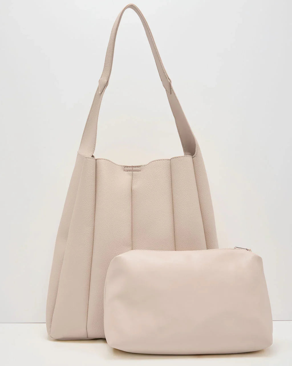 Savangie Pleated Leather Tote Bag