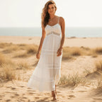 White Boho Long Summer Dress