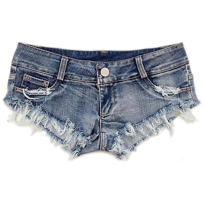 Low Rise Mini Denim Shorts
