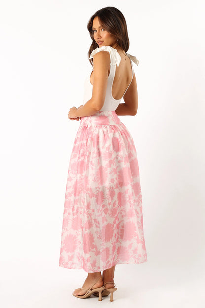 Miami Maxi Skirt Pink Floral