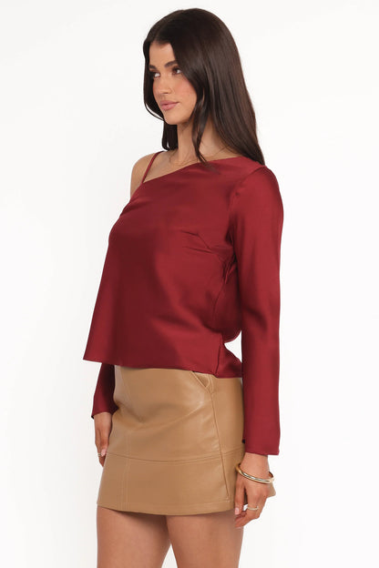Brisa Off Shoulder Top Cherry