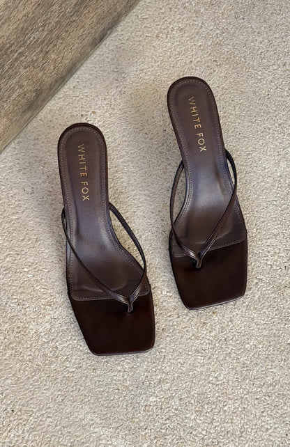 Mitchell Thong Mules Chocolate PU