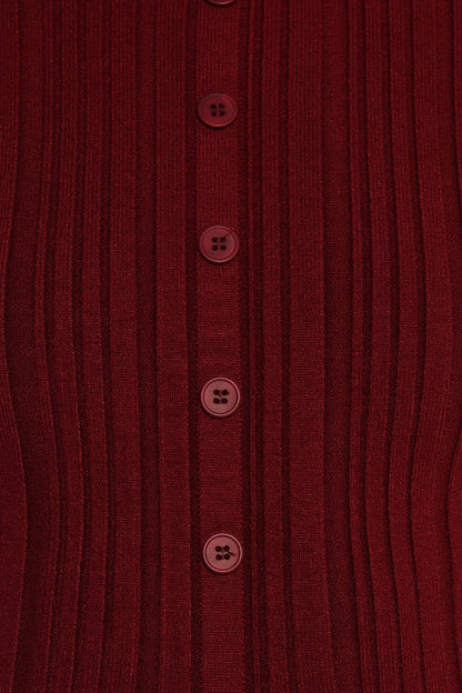 Hatte Cardigan Top Dark Cherry