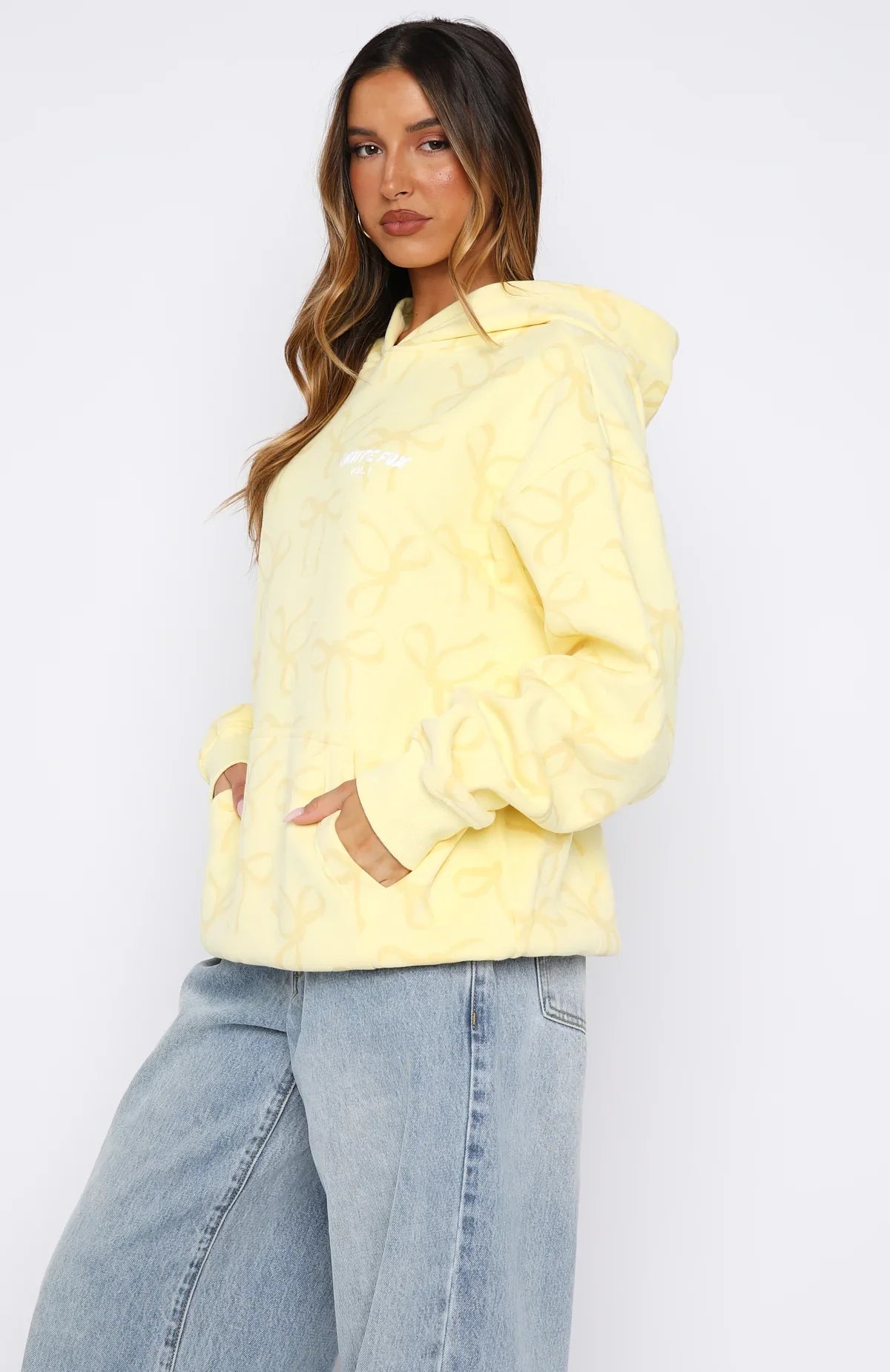 Vol 1 Oversized Printed Hoodie Lemon Bow