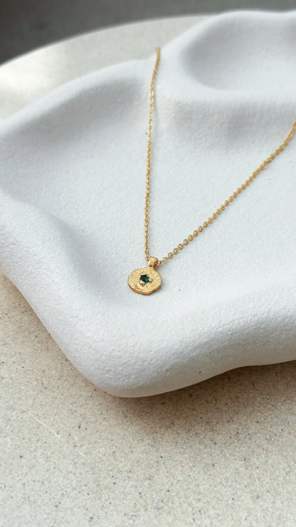 May Birthstone Necklace Emerald
