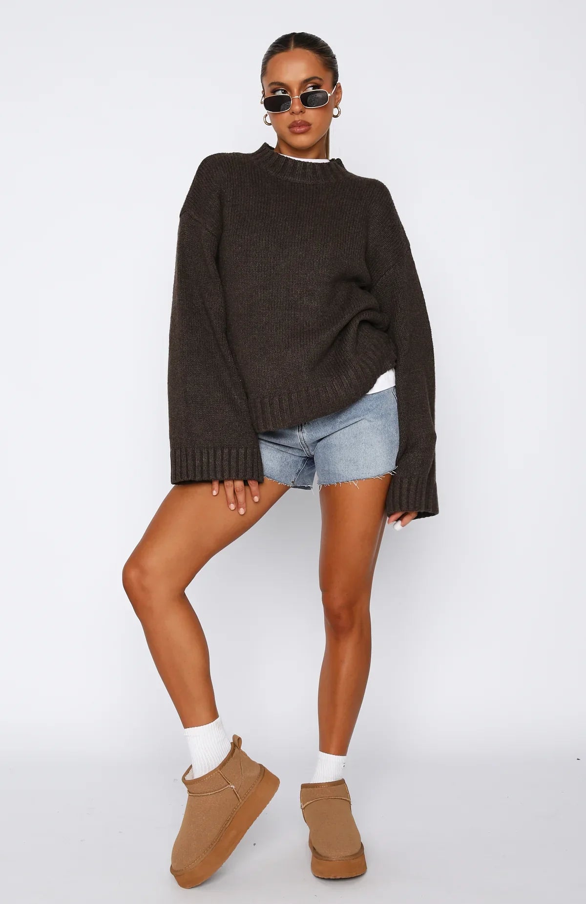 Winters Chill Knit Sweater Chocolate