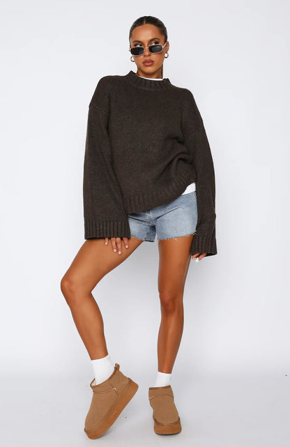 Winters Chill Knit Sweater Chocolate