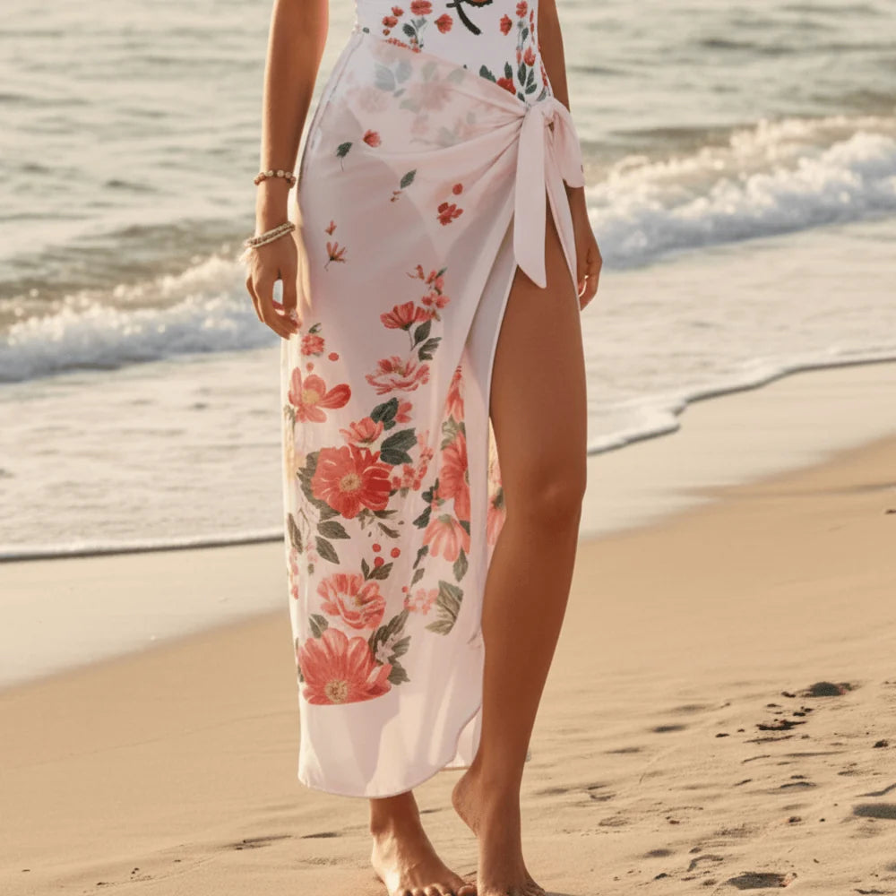 Floral Wrap Swimsuit Cover Up Skirt