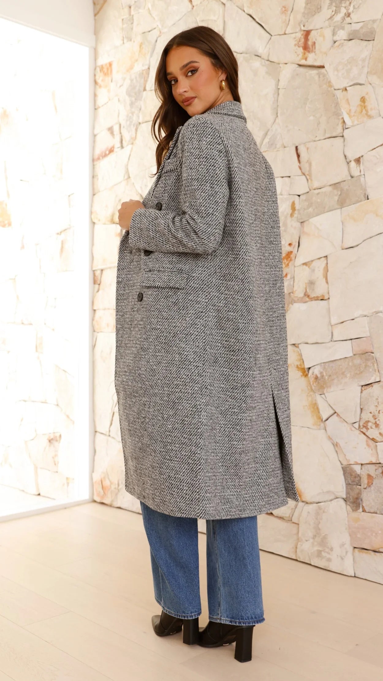 Jayla Longline Coat Grey
