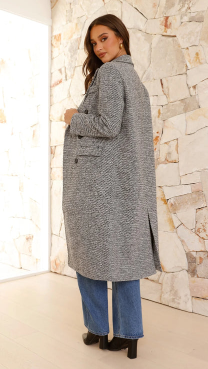 Jayla Longline Coat Grey