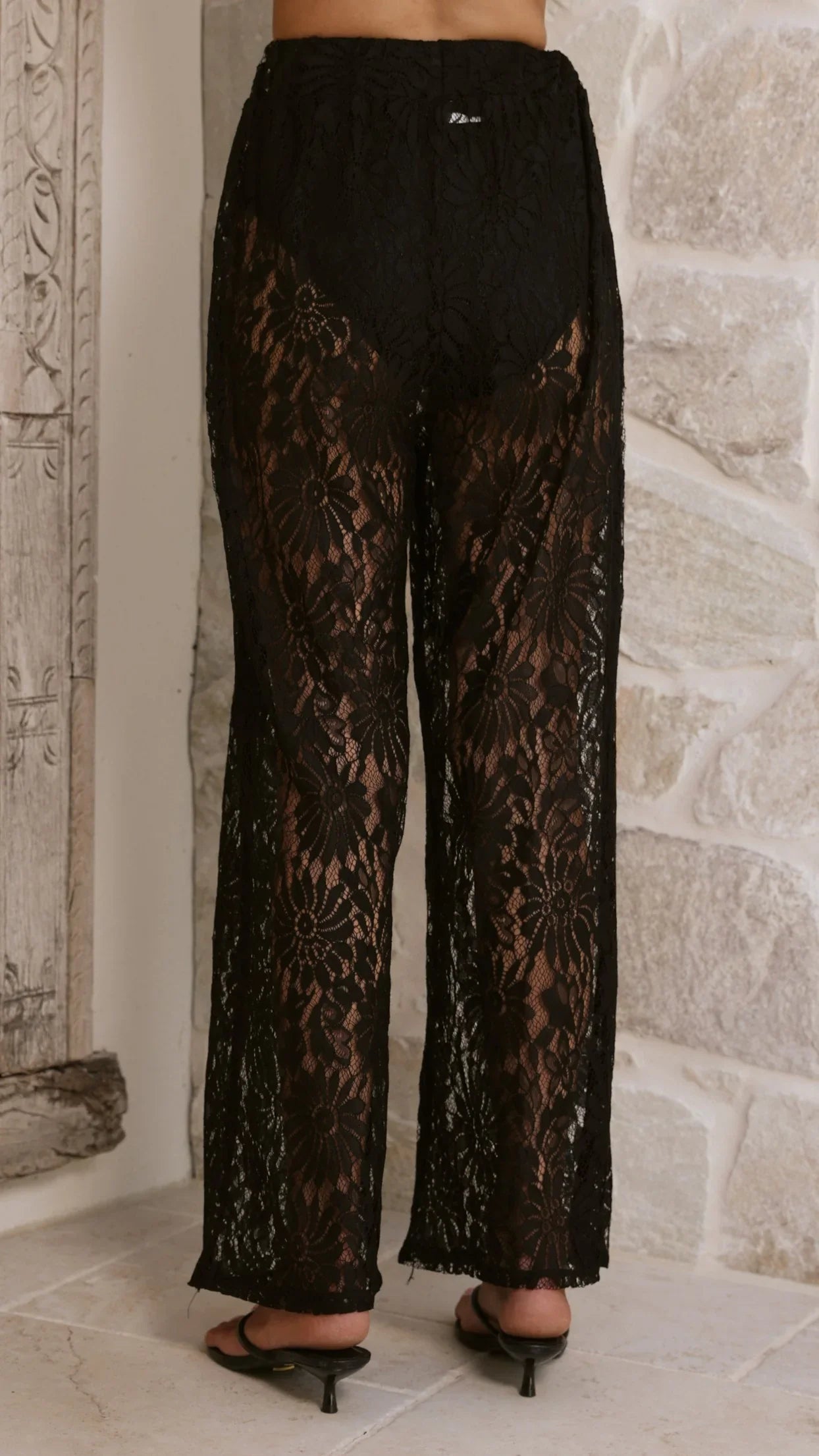 Santana Lace Pants Black