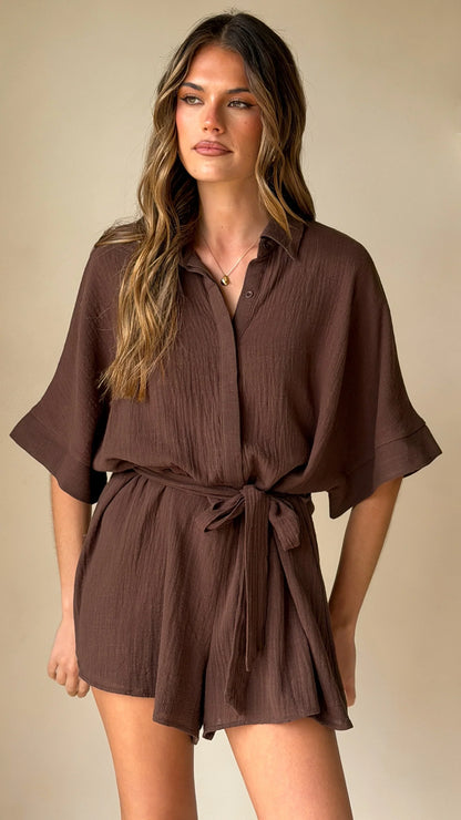 Vern Playsuit Chocolate