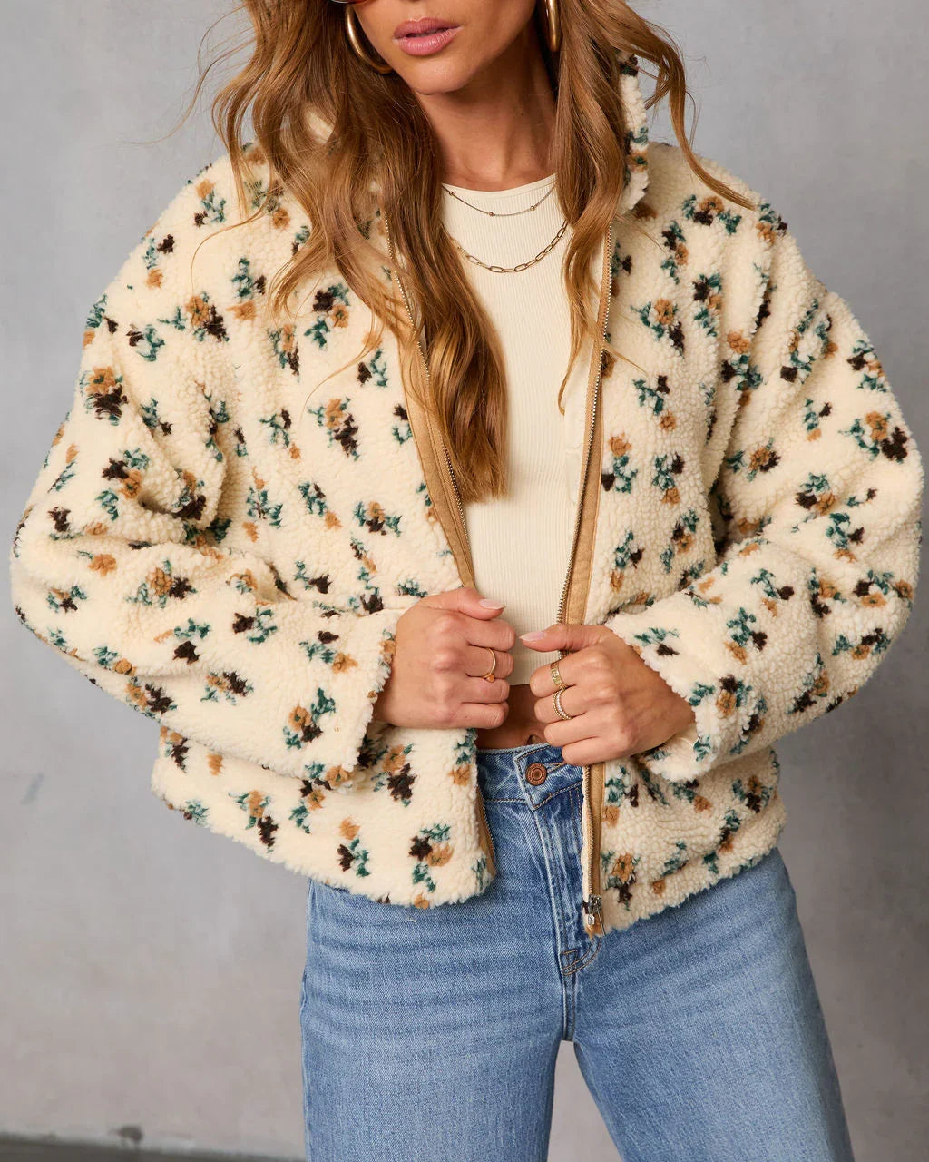 Marayla Sherpa Print Standard Jacket