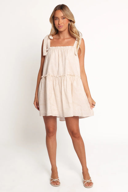 Wells Mini Dress Tan Swirl