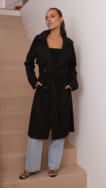 Byron Trench Coat Black