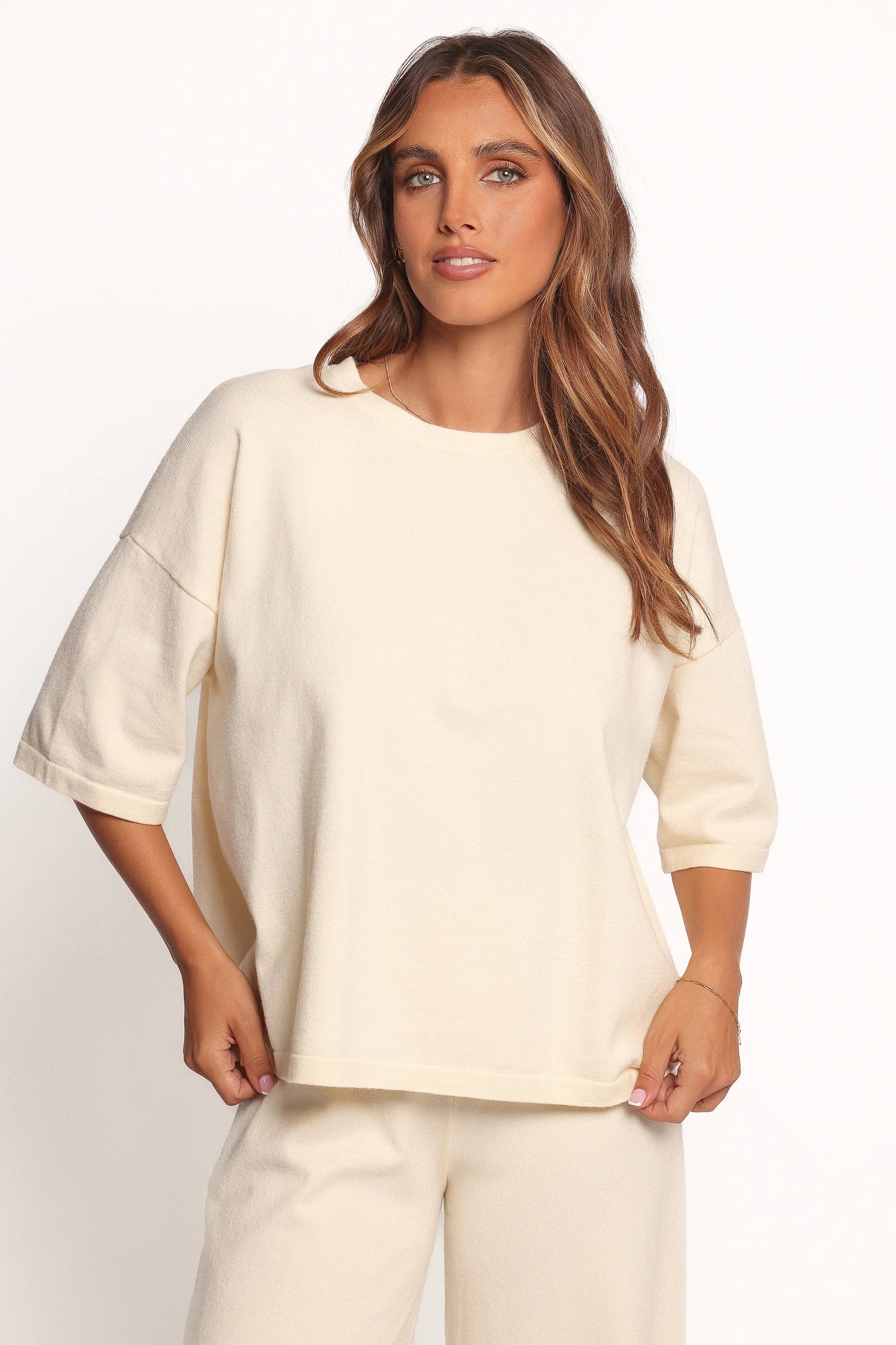 Ash Knitted T Shirt White