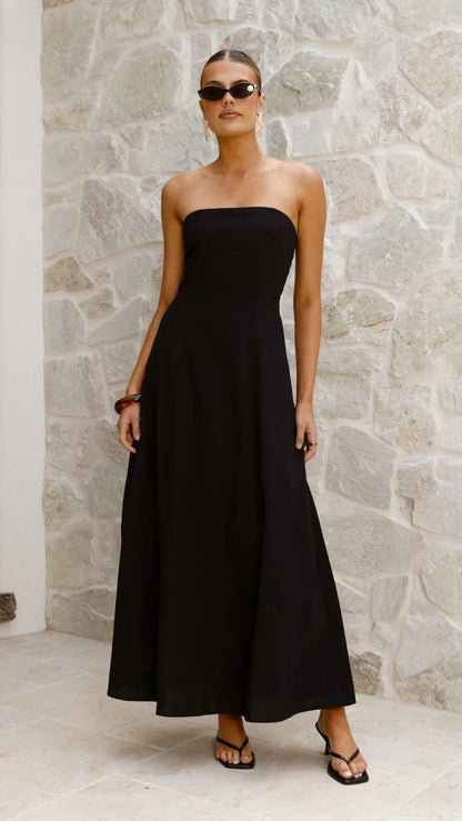 Astrid Strapless Maxi Dress Black