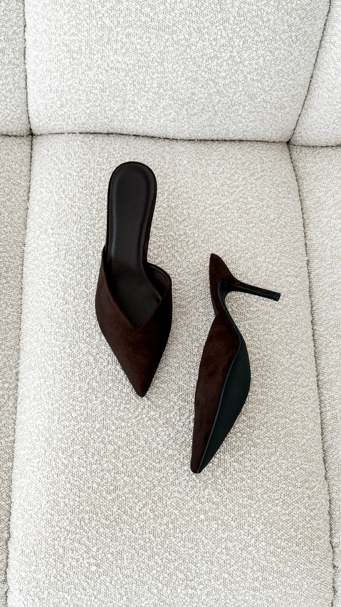 Karey Heel Dark Cacao Suede