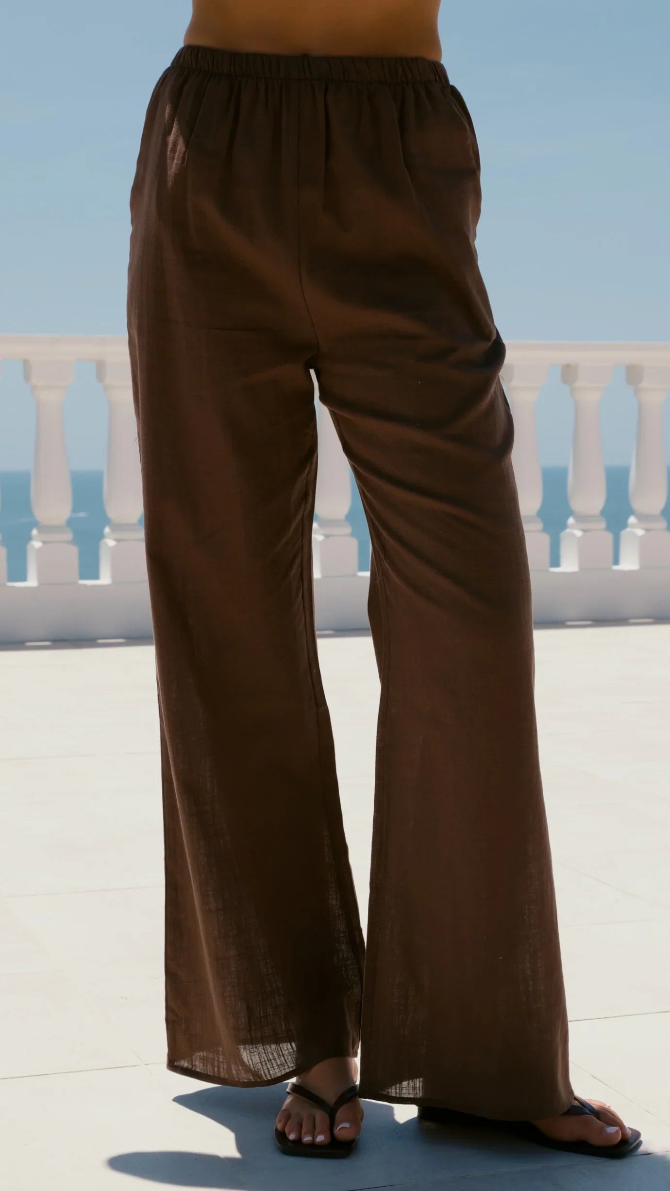 Clover Halter Top and Pants Set Brown