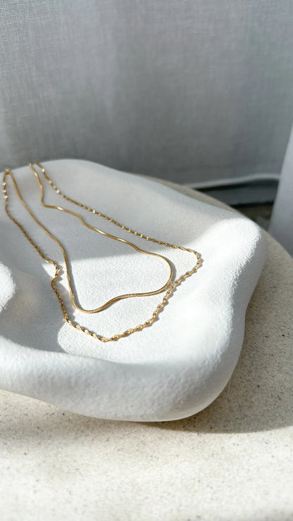 Sarah Twist Necklace Set Gold