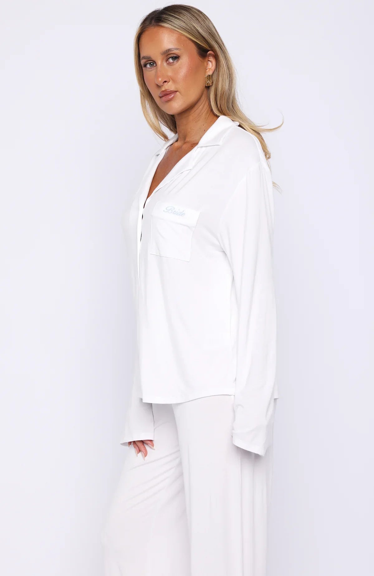 Bridal Party Long Sleeve Pyjama Set Off White