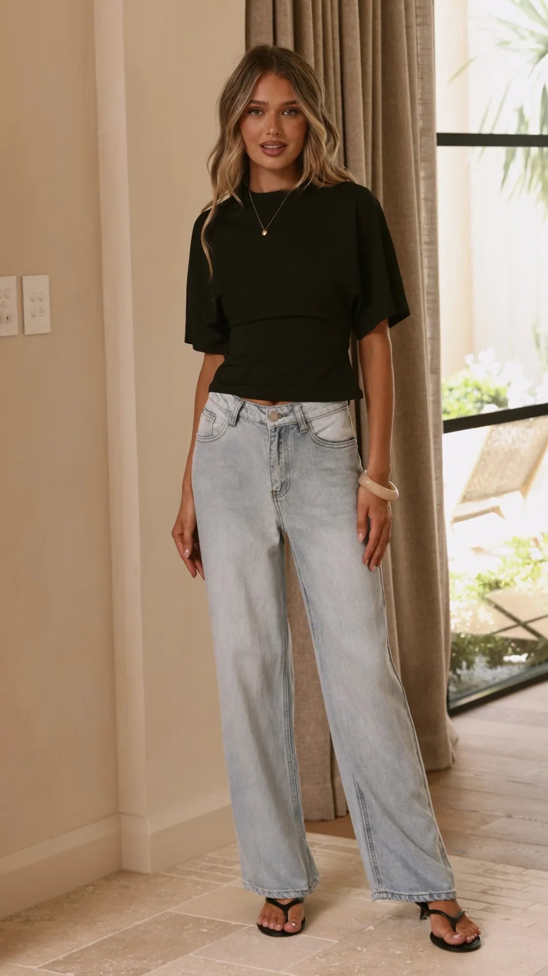 Tarah Straight Leg Jeans Light Blue Denim