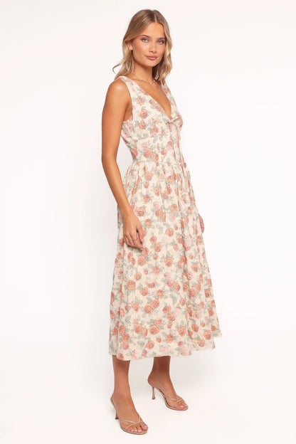 Velda Midi Dress Pink Floral