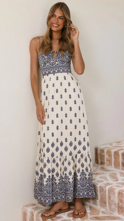 Sable Maxi Dress Blue White