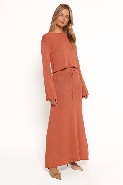 Rooney Knit Skirt Cinnamon