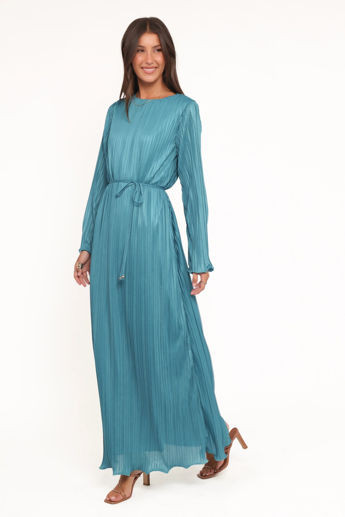Armena Long Sleeve Maxi Dress Teal