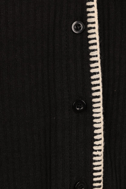 Essen Knit Shirt Set Black Cream
