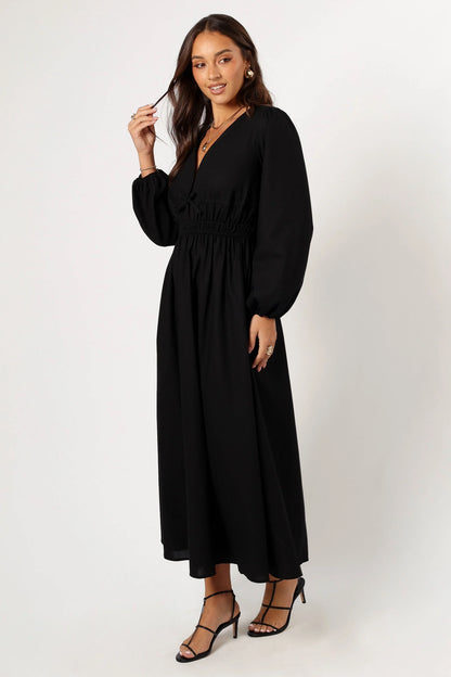 Cece Long Sleeve Maxi Dress Black