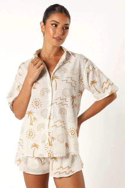 Tally Short Set White Beige