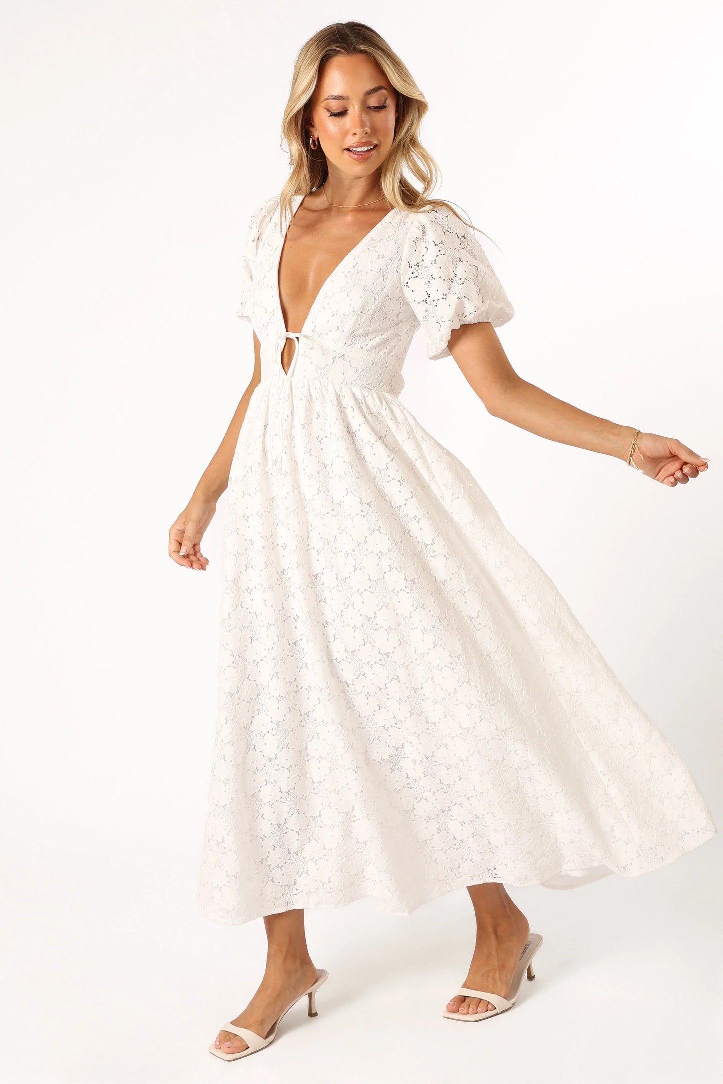 Ayden Midi Dress White