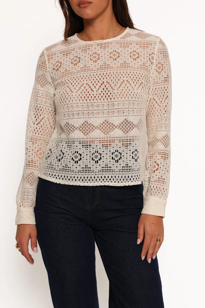 Maddot Long Sleeve Top Cream