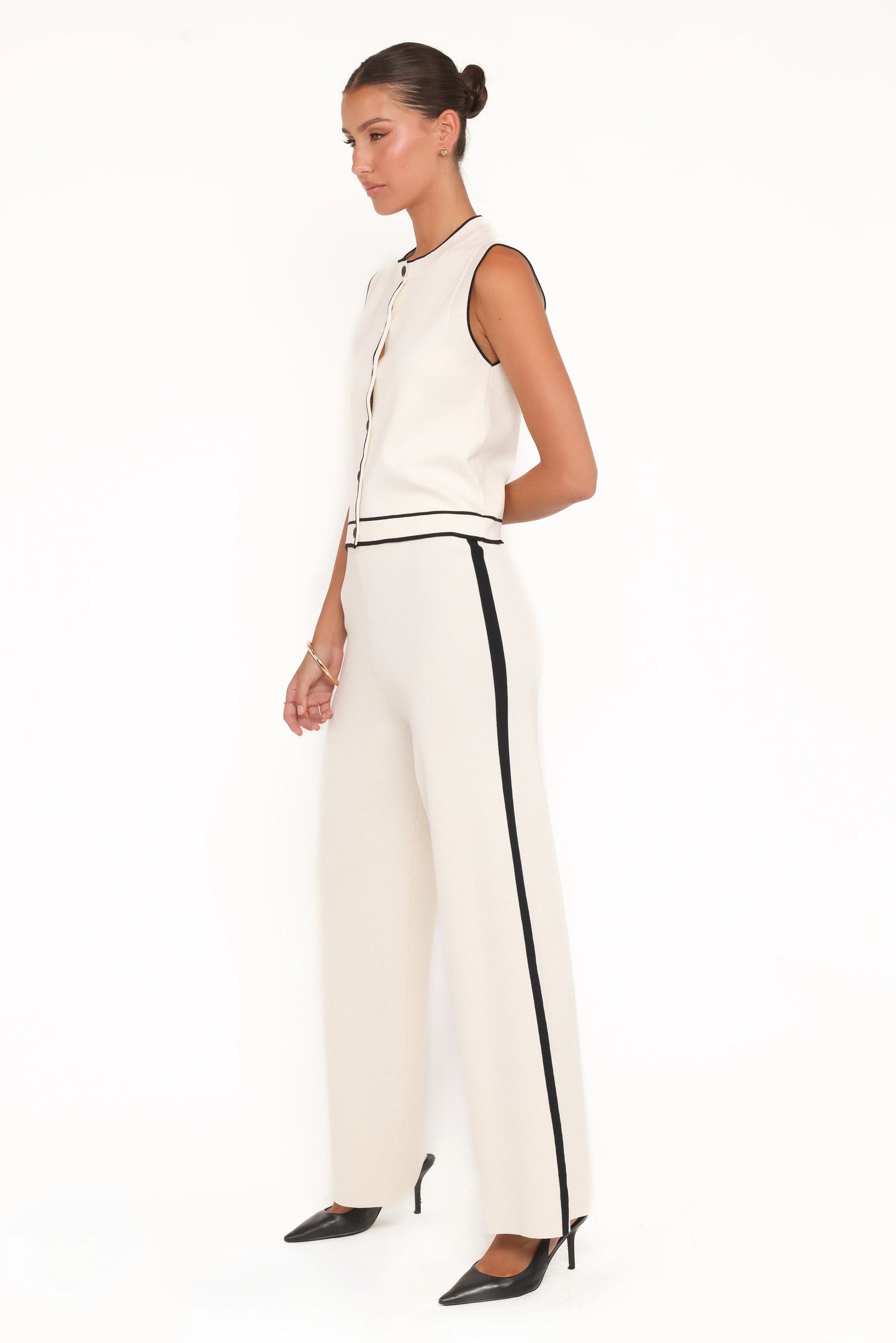 Jules Knitted Pant Set White