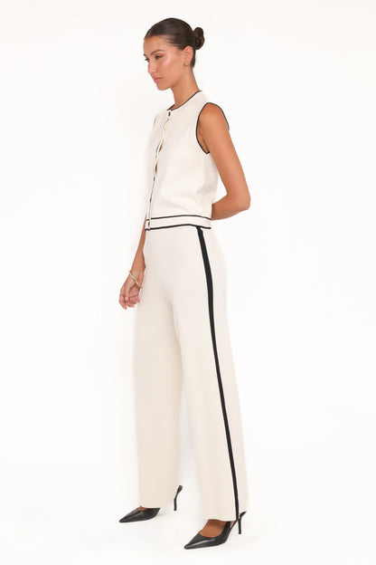 Jules Knitted Pant Set White