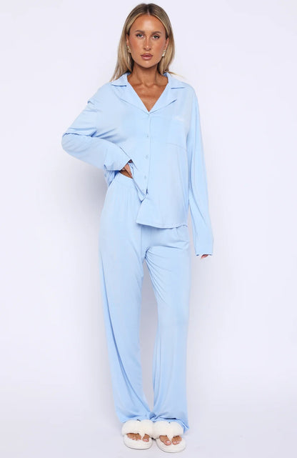 Bridal Party Long Sleeve Pyjama Set Baby Blue