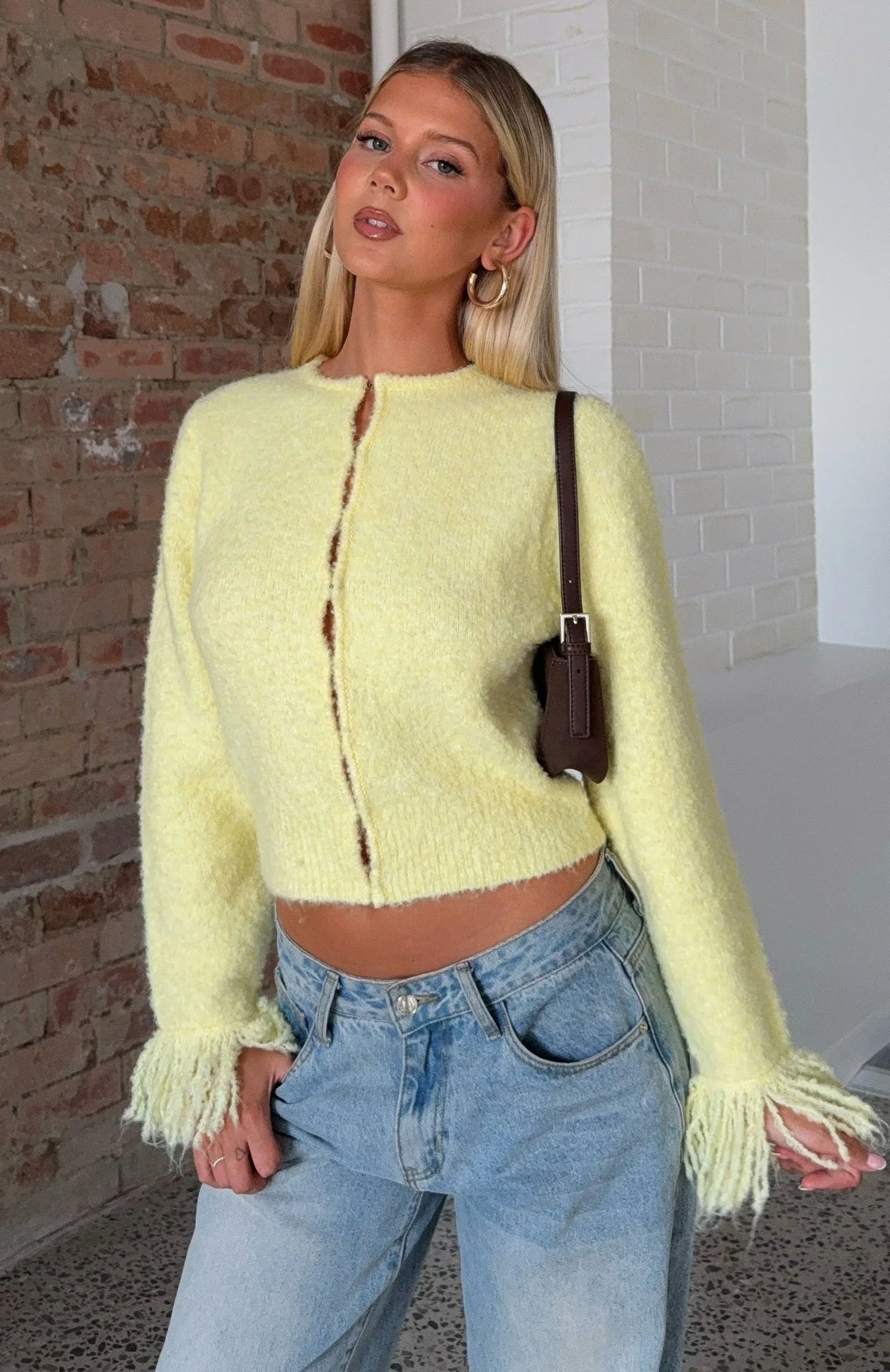Baby Its Cold Knit Cardigan Lemon