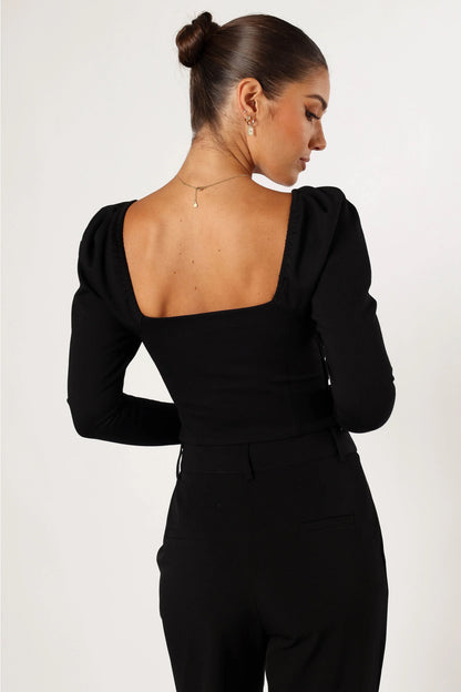 Spencer Long Sleeve Top Black