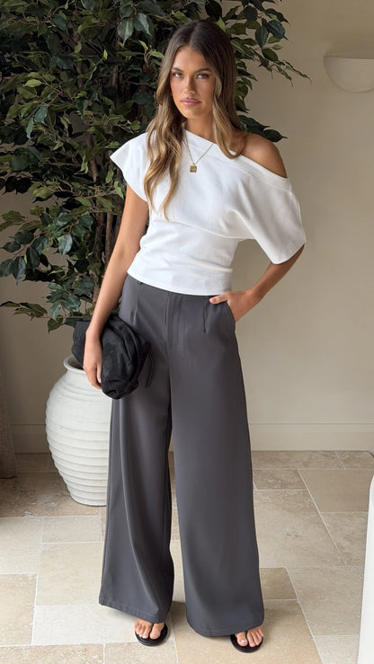 Maeva Tailored Pants Charcoal