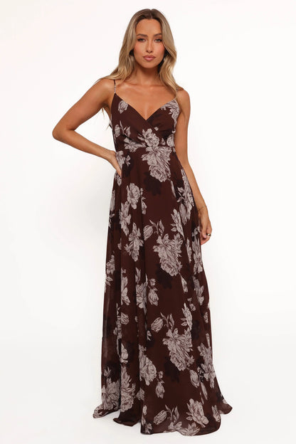 Madilyn Maxi Dress Brown Floral