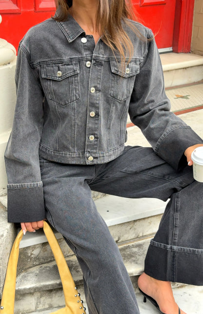 Charlotte Denim Jacket Black Acid