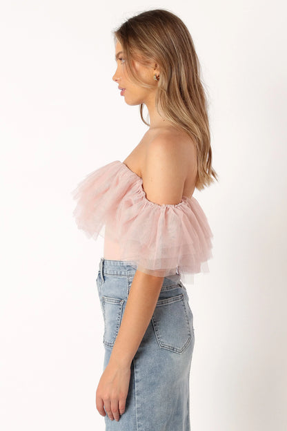Dae Off Shoulder Bodysuit Blush