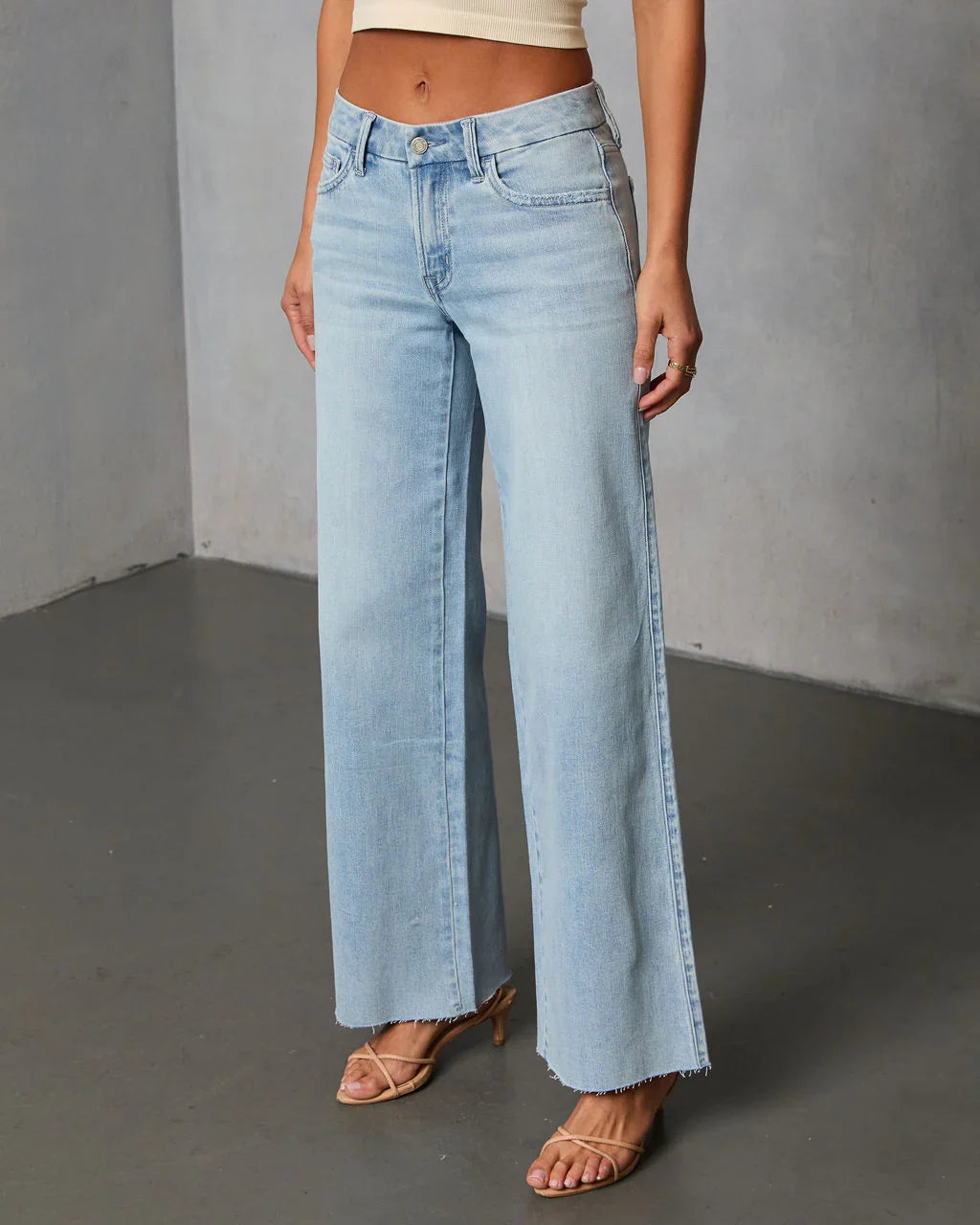 Lejer Stretch Mid Rise Straight Leg Jeans