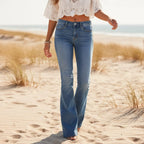 Denim Flare Leg Boyfriend Jeans