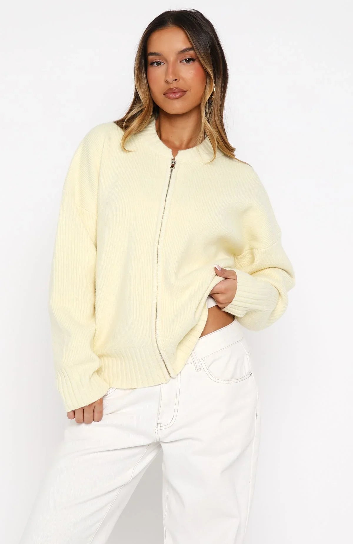 Unbreakable Bond Knit Jacket Lemon