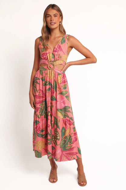 Oasis Midi Dress Pink Rio
