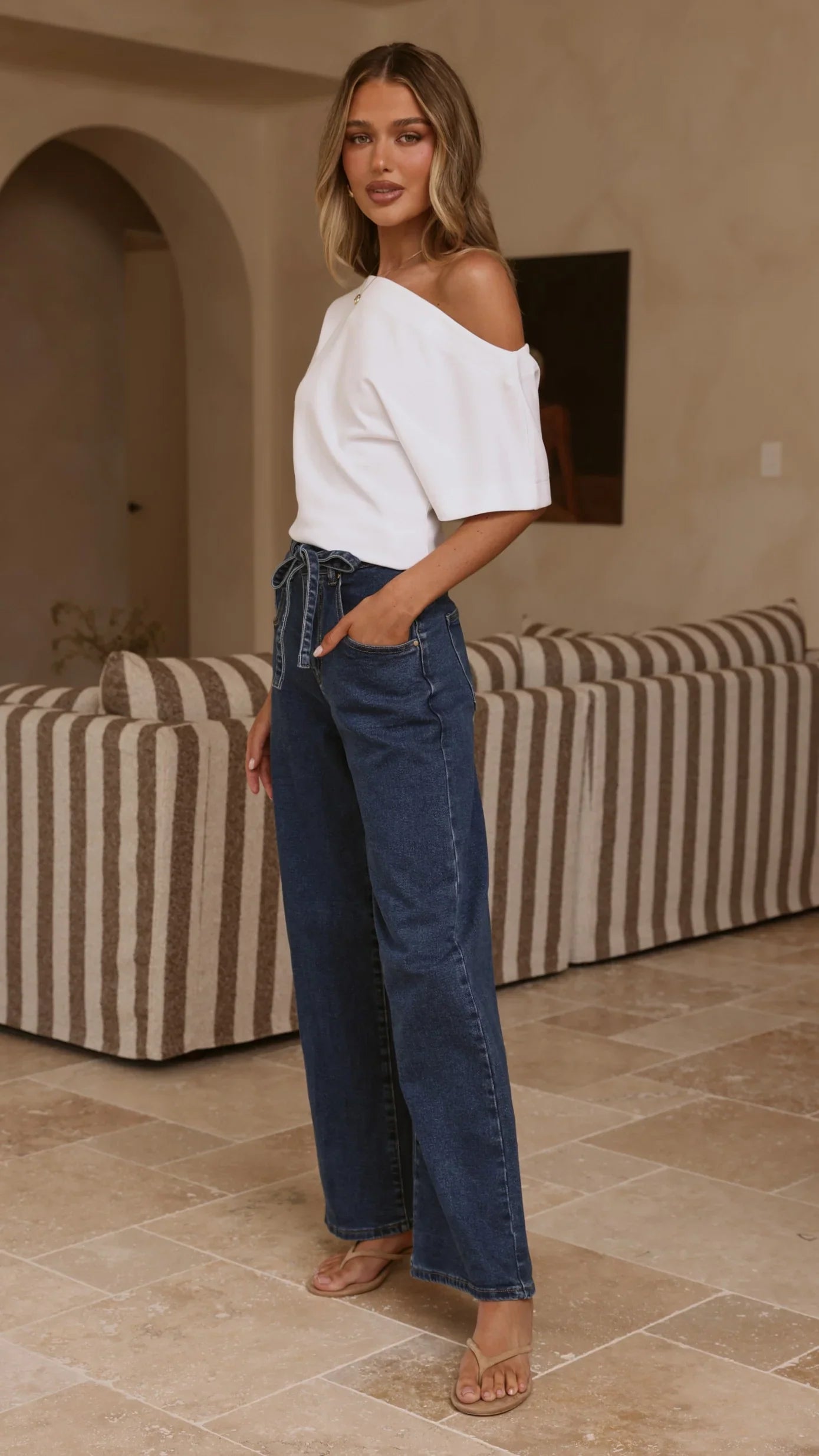 Nyra Wide Leg Jeans Dark Denim